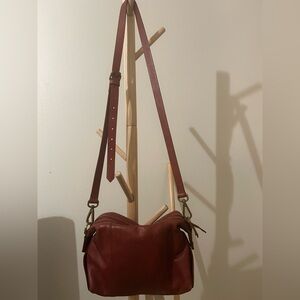 Madewell Red Leather Crossbody Bag